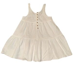 Zara White Sleeveless Button Dress with Shorts Size 10